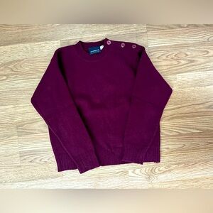 Women’s Burgundy Sweater with Button Detail